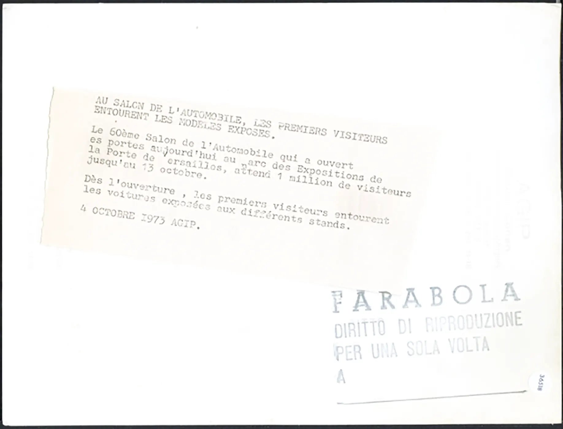Veduta Salone Auto Parigi 1973 Ft 36518 - Stampa 24x18 cm - Farabola Stampa ai sali d'argento
