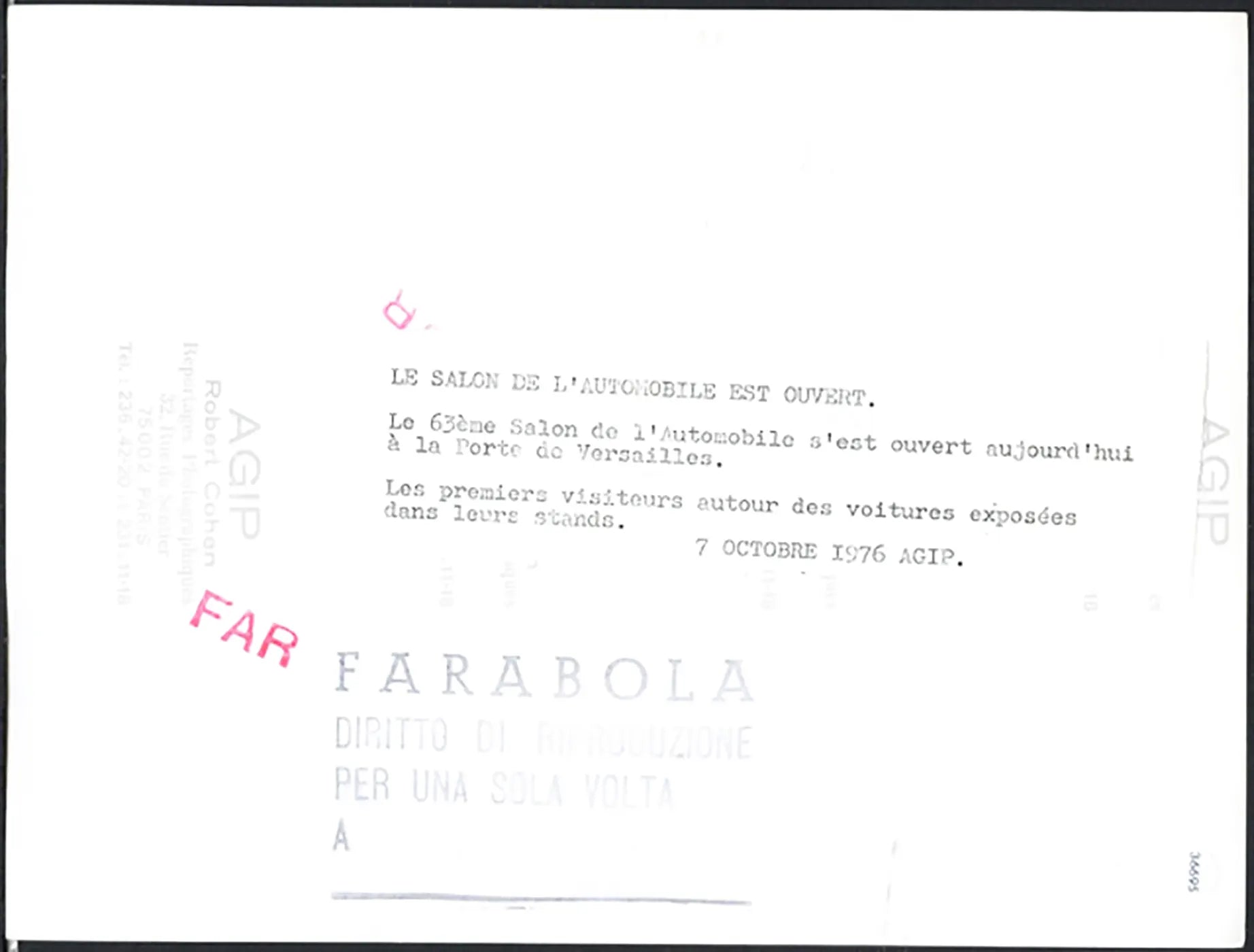 Veduta Salone Auto Parigi 1976 Ft 36695 - Stampa 24x18 cm - Farabola Stampa ai sali d'argento