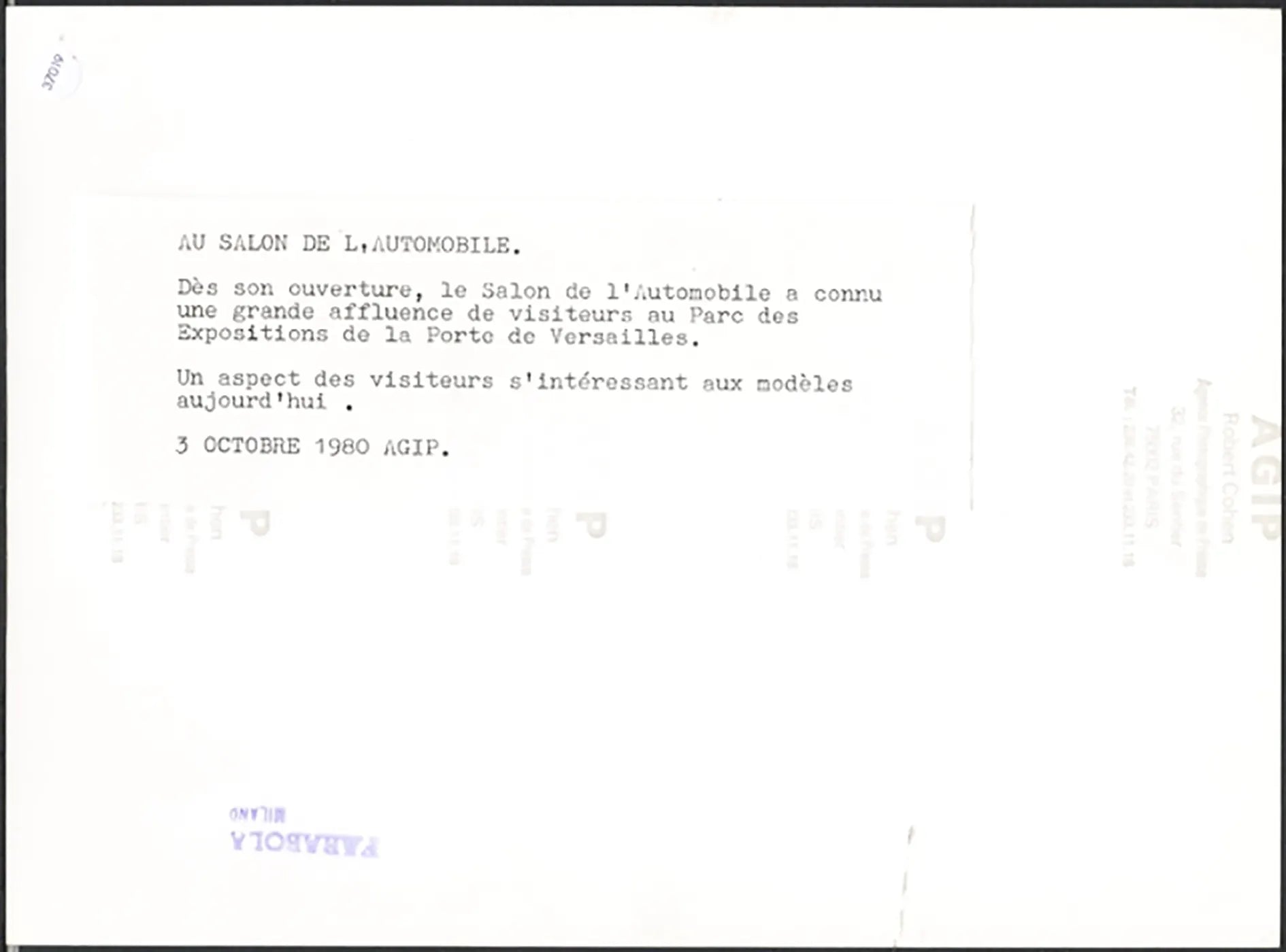 Veduta Salone Auto Parigi 1980 Ft 37019 - Stampa 24x18 cm - Farabola Stampa ai sali d'argento