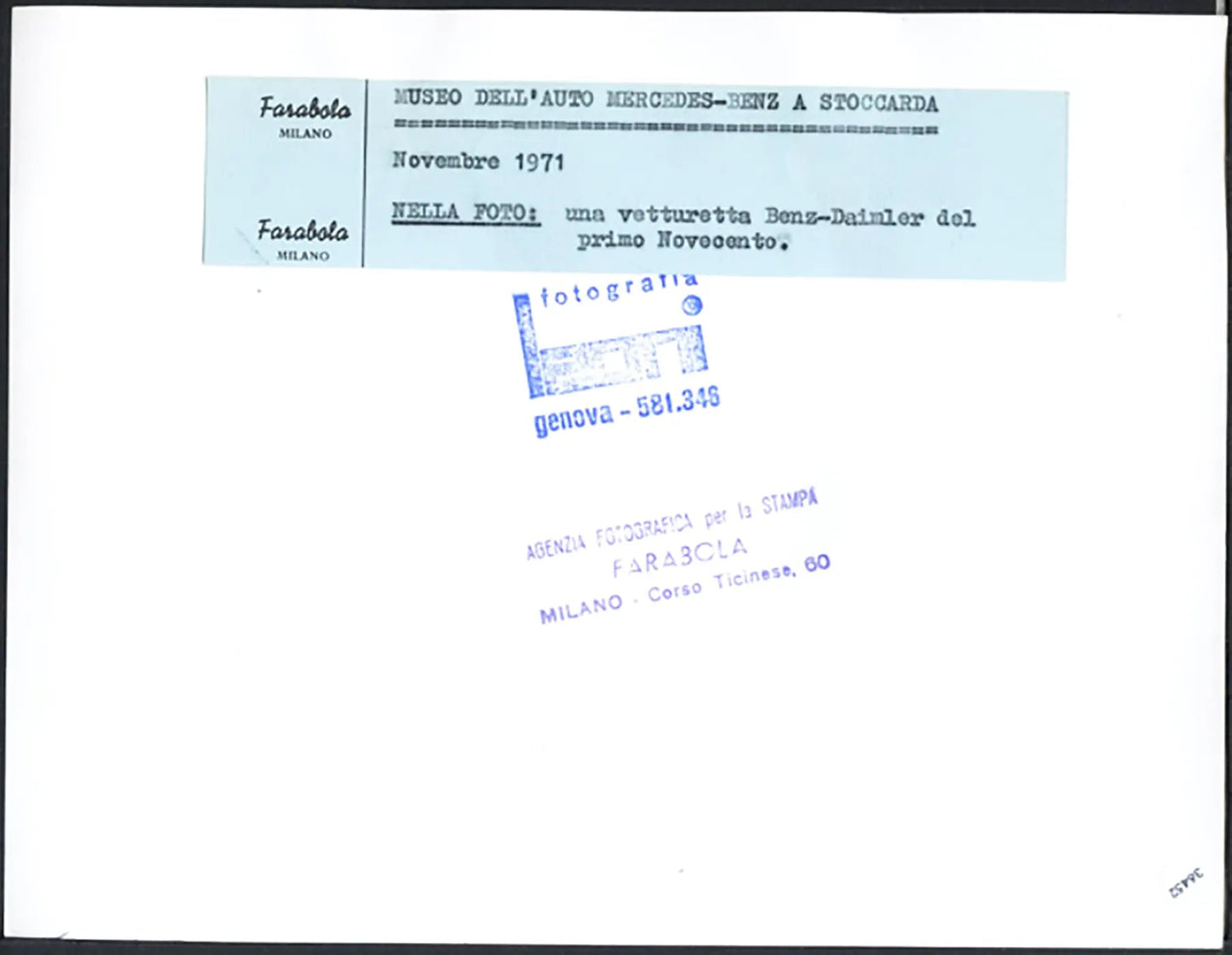 Vettura Benz - Daimler primo 900 Ft 36452 - Stampa 24x18 cm - Farabola Stampa ai sali d'argento