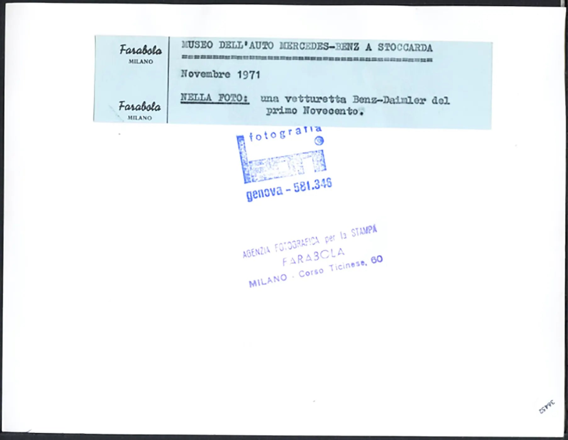 Vettura Benz - Daimler primo 900 Ft 36452 - Stampa 24x18 cm - Farabola Stampa ai sali d'argento