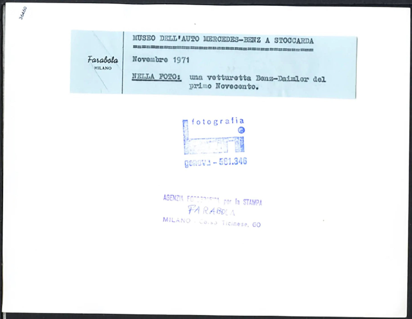 Vettura del primo 900 Ft 36460 - Stampa 24x18 cm - Farabola Stampa ai sali d'argento