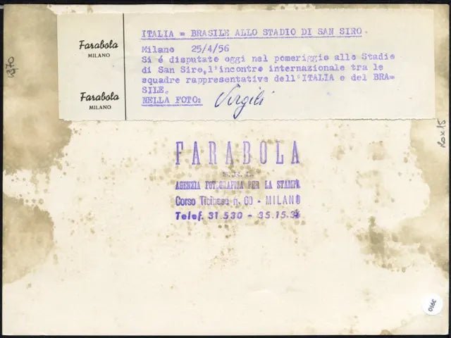 Virgili dopo Italia - Brasile 1956 Ft 3910 - Stampa 18x13 cm - Farabola Stampa ai sali d'argento