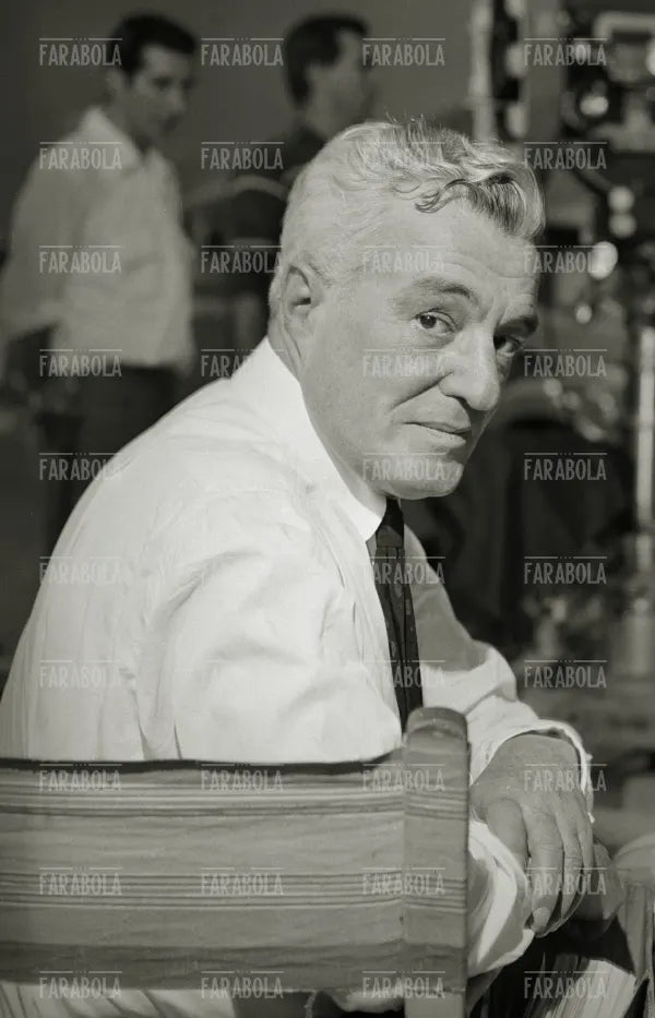 Vittorio De Sica sul set de Il Generale Della Rovere, 1959 - Farabola Immagine digitale