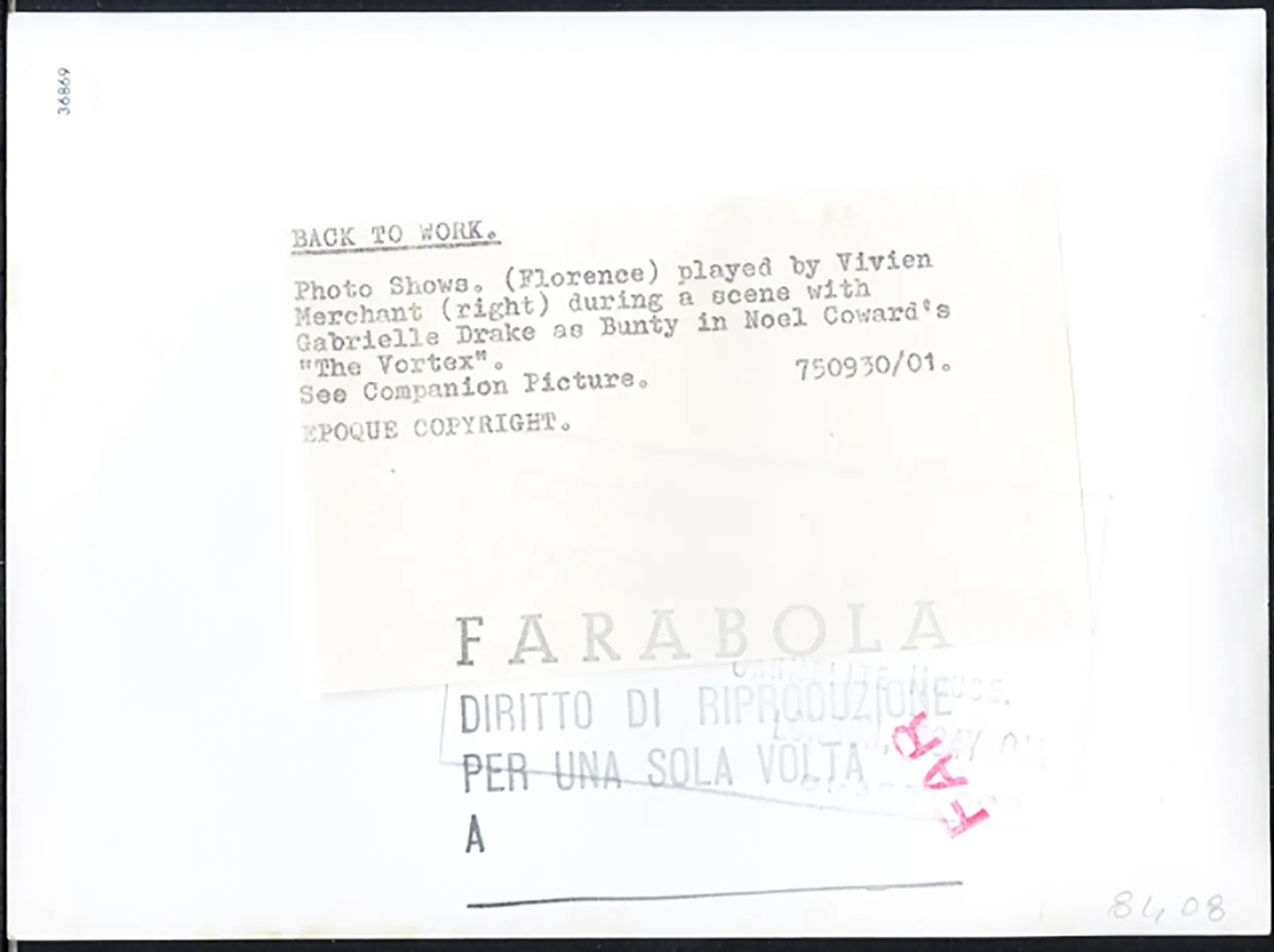 Vivien Merchant in scena 1975 Ft 36869 - Stampa 20x15 cm - Farabola Stampa ai sali d'argento