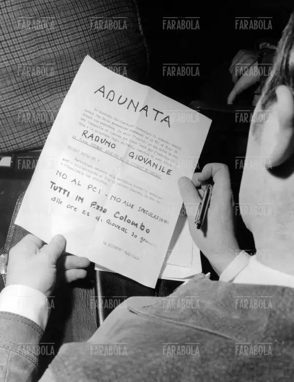 Volantino de La Gioventù Nazionale, Festival di Sanremo, 1969 - Farabola Immagine digitale