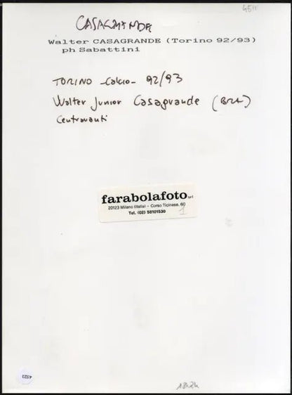 Walter Casagrande Torino 1992 - 1993 Ft 4523 - Stampa 24x18 cm - Farabola Stampa ai sali d'argento