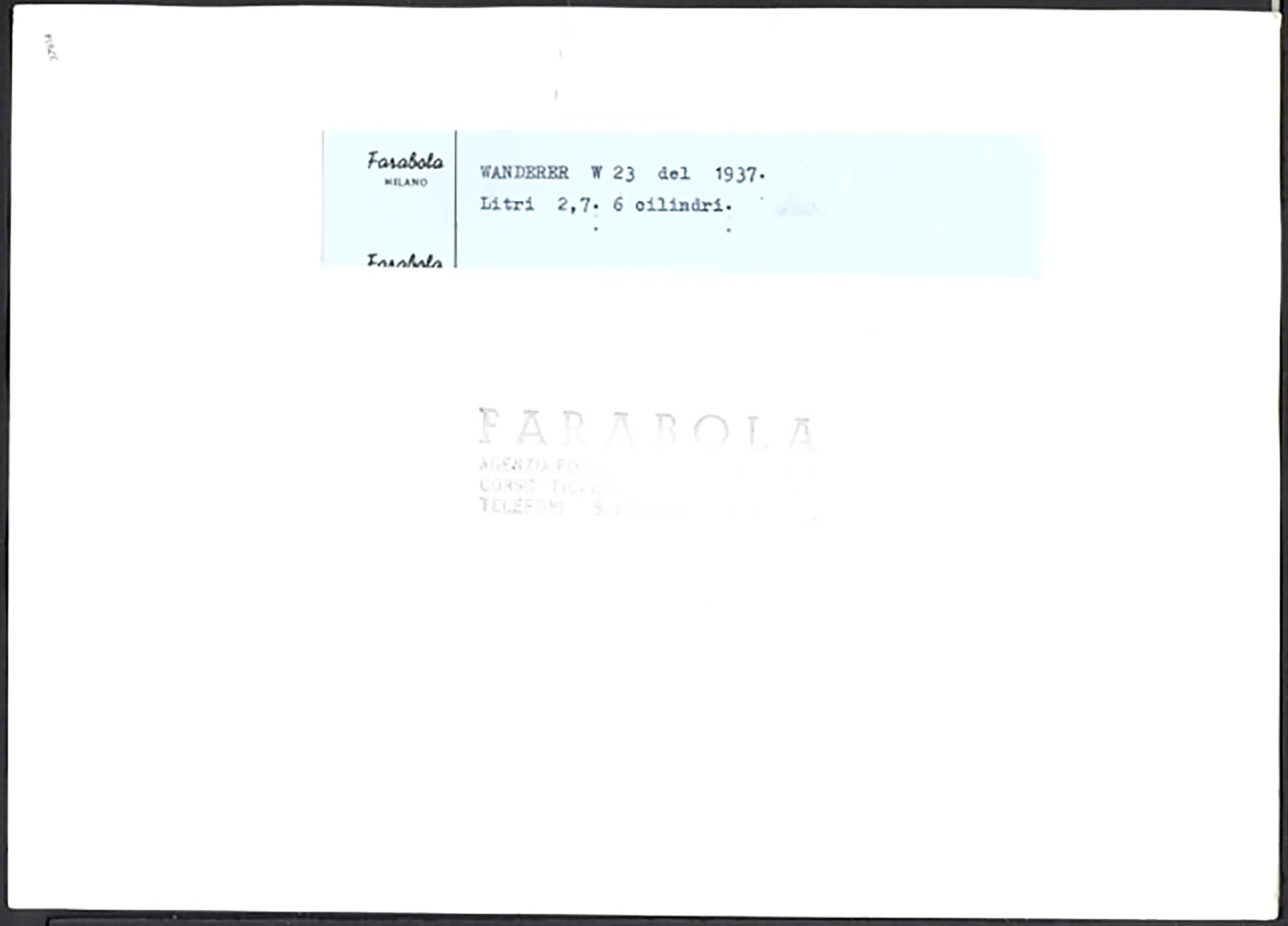 Wanderer W23 del 1937 Ft 37814 - Stampa 24x30 cm - Farabola Stampa ai sali d'argento
