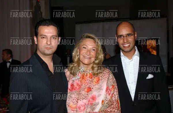 Wasee Panah, Marta Marzotto, Saif El - Islam Gheddafi, Festival di Cannes, 2003 - Farabola Immagine digitale