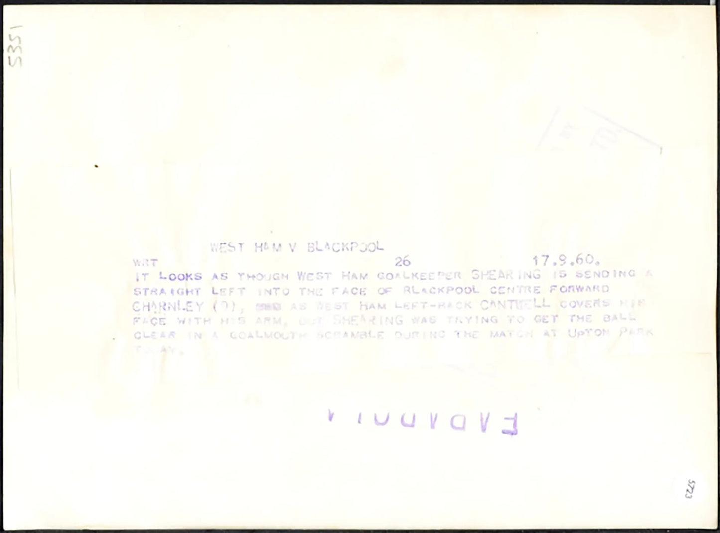West Ham vs Blackpool 1960 Ft 5723 - Stampa 21x15 cm - Farabola Stampa ai sali d'argento