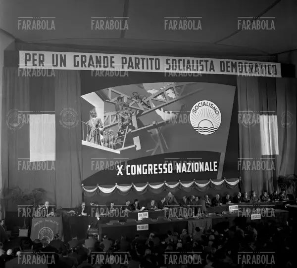 X Congresso Partito Socialista Democratico, 1956 - Farabola Immagine digitale