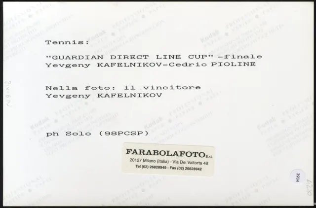 Yevgeny Kafelnikov 1998 Ft 3934 - Stampa 20x15 cm - Farabola Stampa digitale