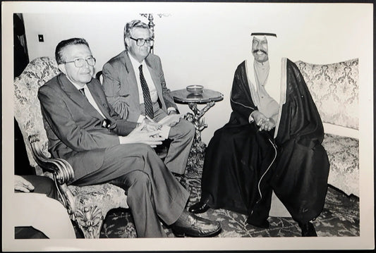 Andreotti e il primo ministro del Kuwait Ft 35115 - Stampa 20x30 cm - Farabola Stampa ai sali d'argento