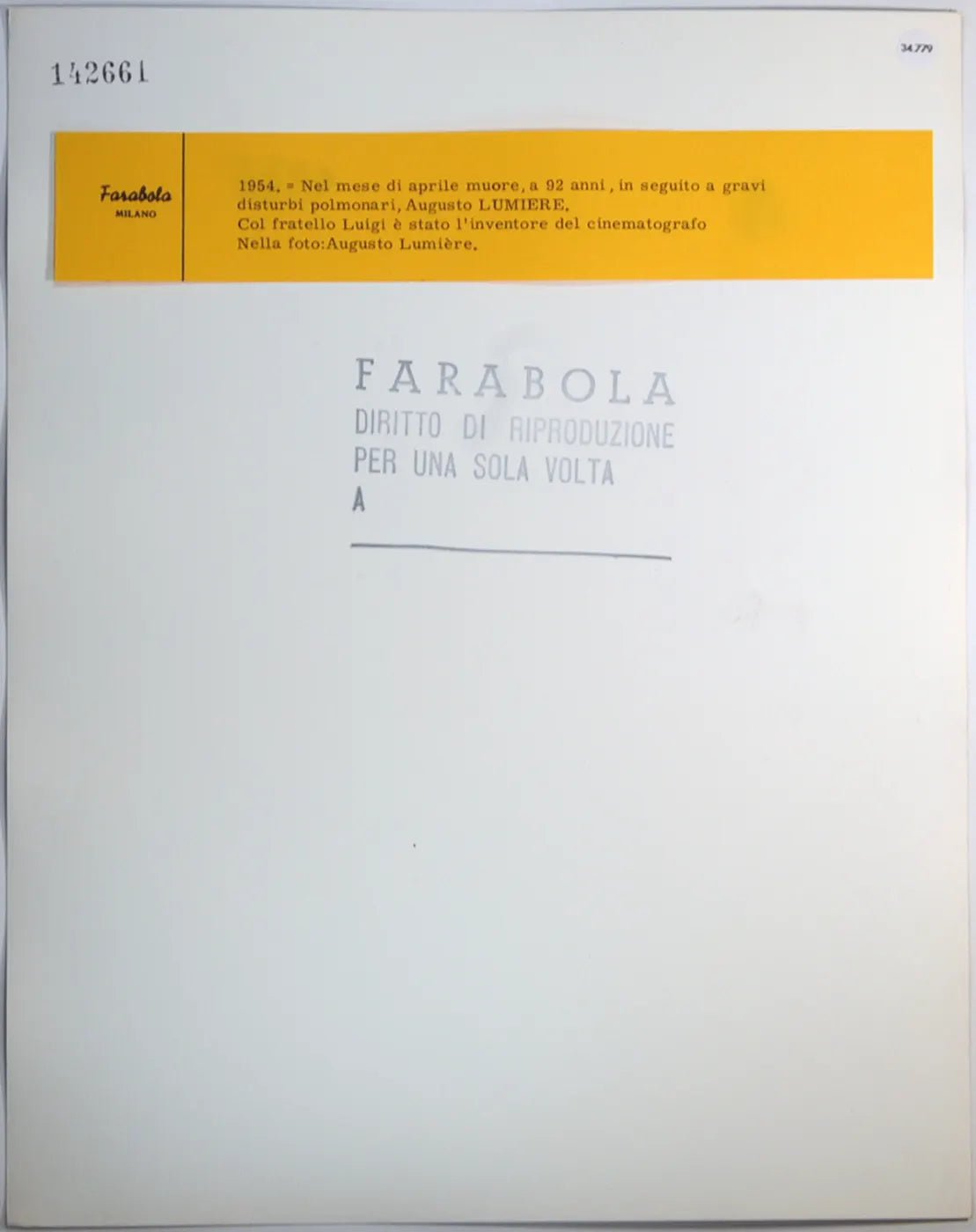 August Lumière inventore Ft 34779 - Stampa 30x24 cm - Farabola Stampa ai sali d'argento