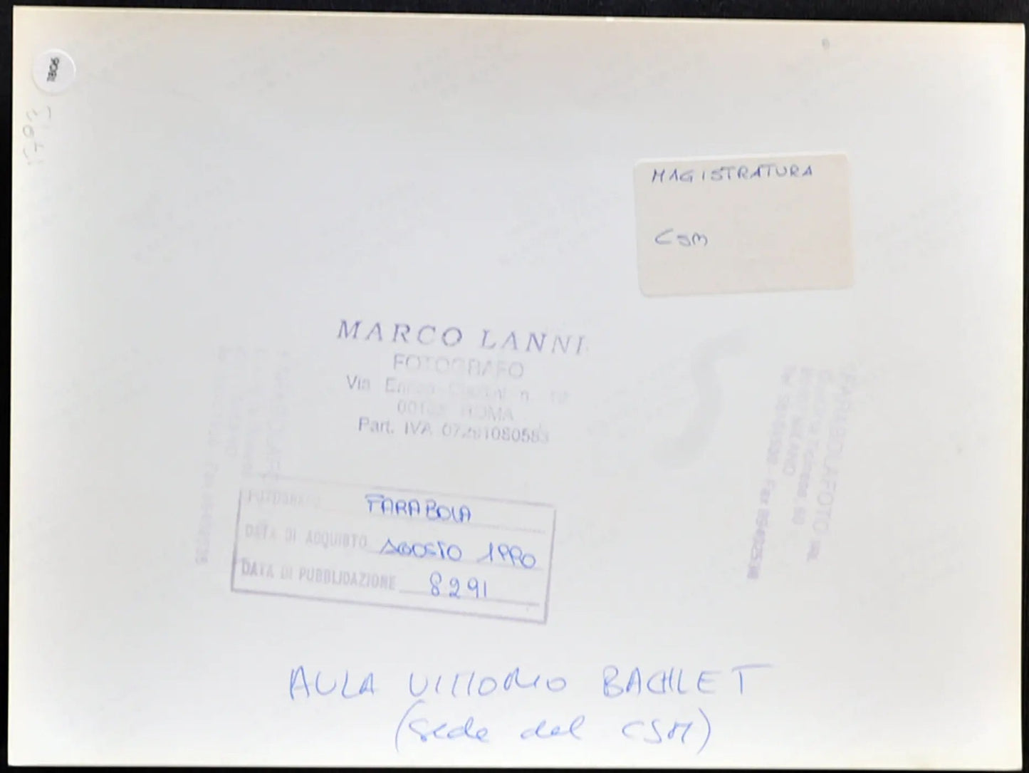 Aula Bachelet sede CSM anni 90 Ft 1806 - Stampa 24x18 cm - Farabola Stampa ai sali d'argento