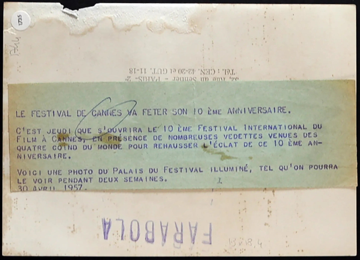 Cannes Palazzo del Festival 1957 Ft 1735 - Stampa 18x13 cm - Farabola Stampa ai sali d'argento