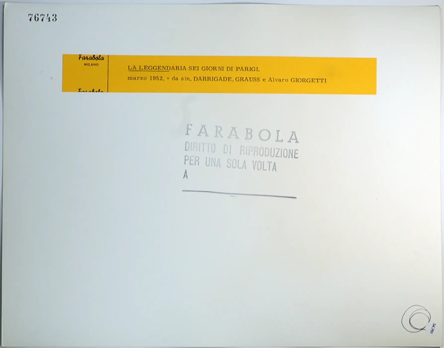 Sei giorni di Parigi 1952 Ft 34761 - Stampa 30x24 cm - Farabola Stampa ai sali d'argento