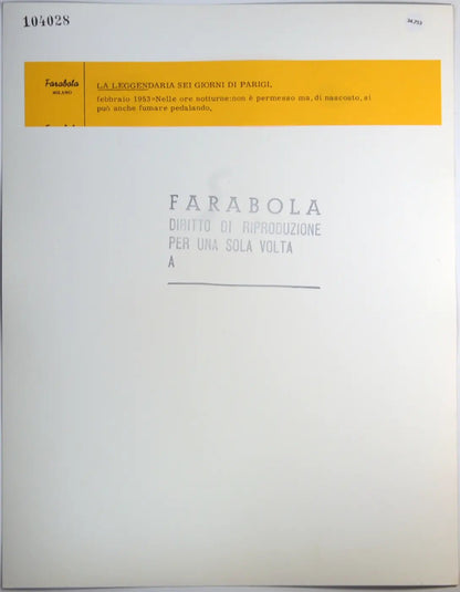 Sei giorni di Parigi 1953 Ft 34753 - Stampa 30x24 cm - Farabola Stampa ai sali d'argento