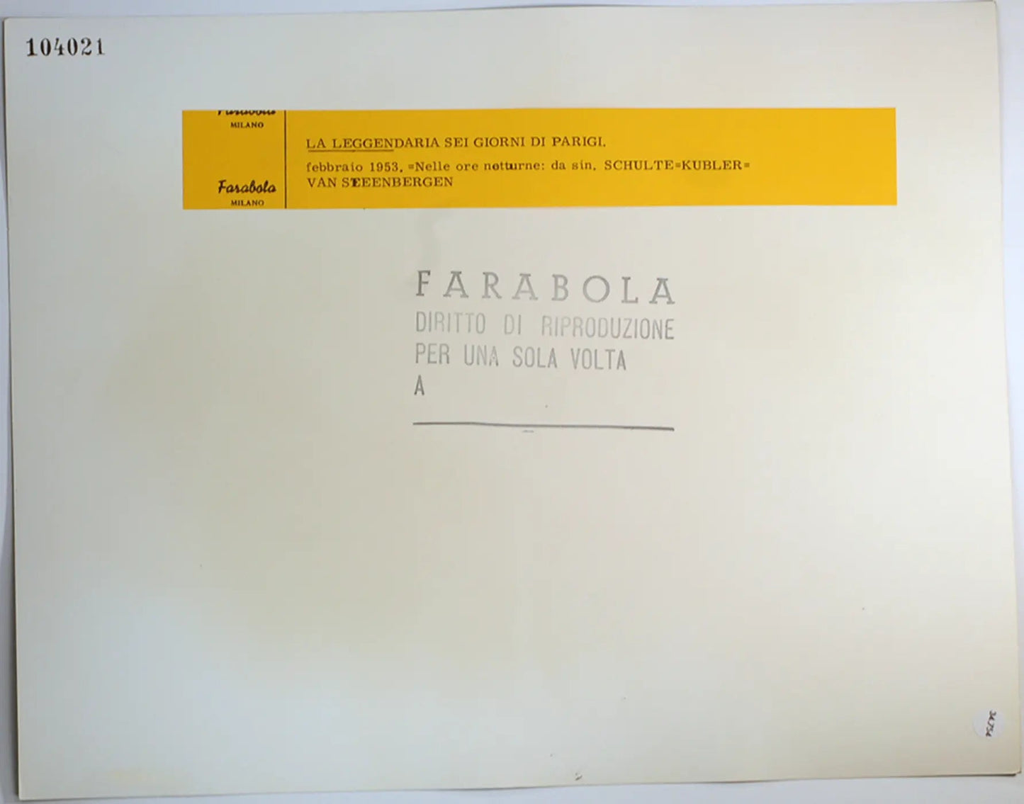 Sei giorni di Parigi 1953 Ft 34754 - Stampa 30x24 cm - Farabola Stampa ai sali d'argento