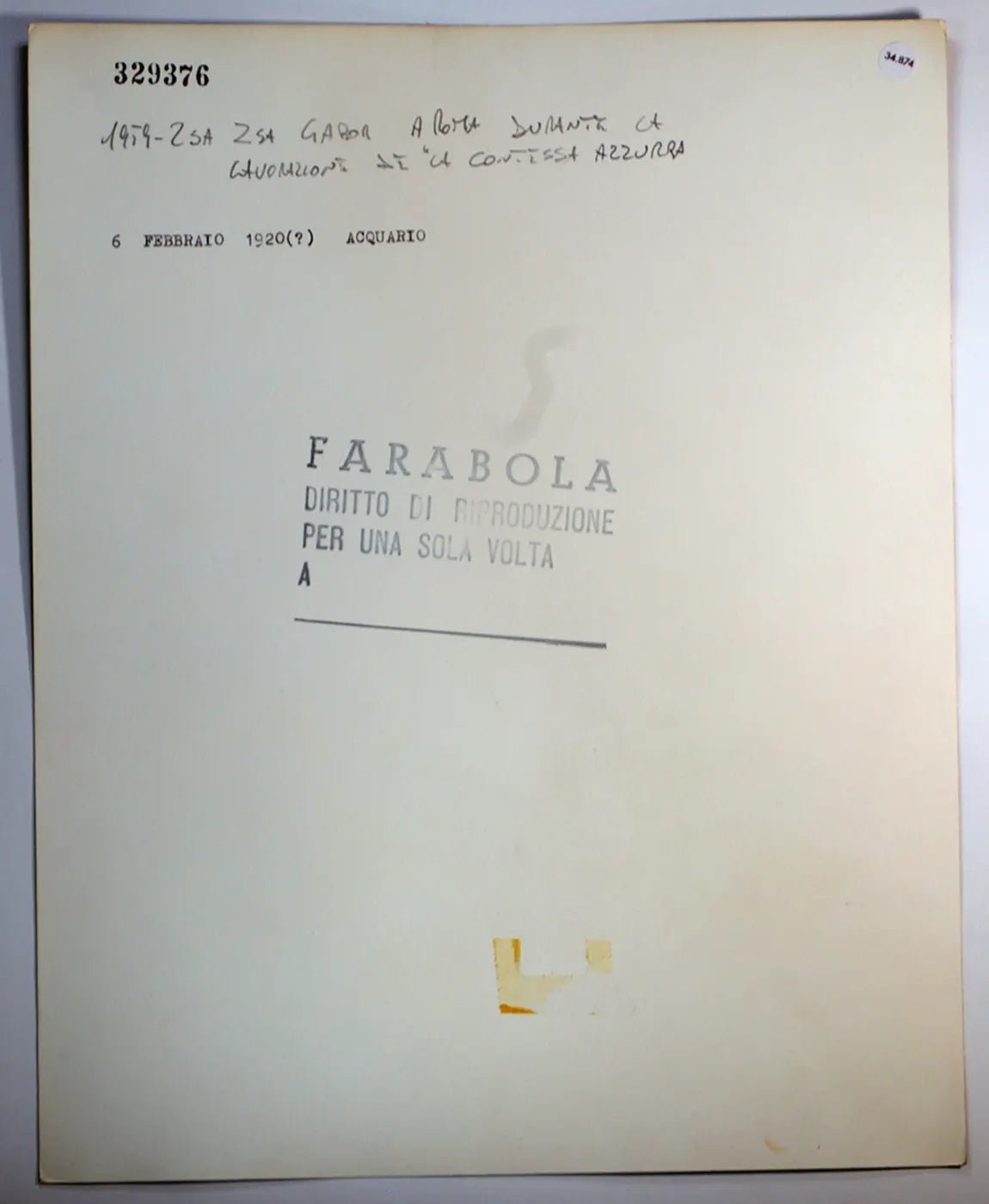 Zsa Zsa Gabor 1959 Ft 34874 - Stampa 30x24 cm - Farabola Stampa ai sali d'argento