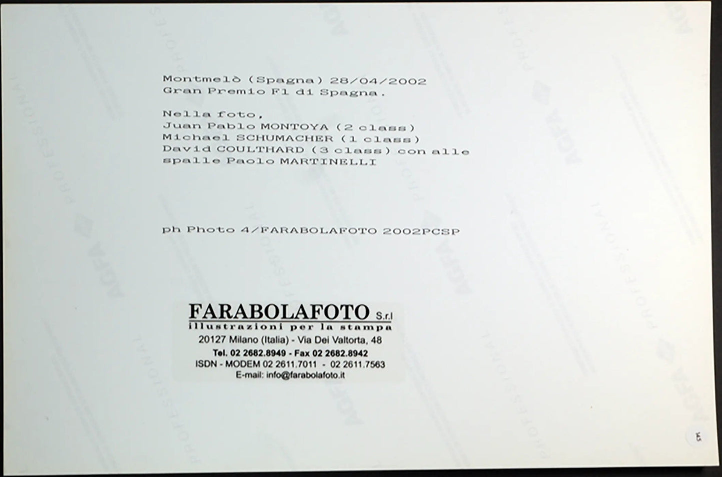 Formula 1 Gp di Spagna 2002 Podio Ft 145 - Stampa 20x30 cm - Farabola Stampa digitale