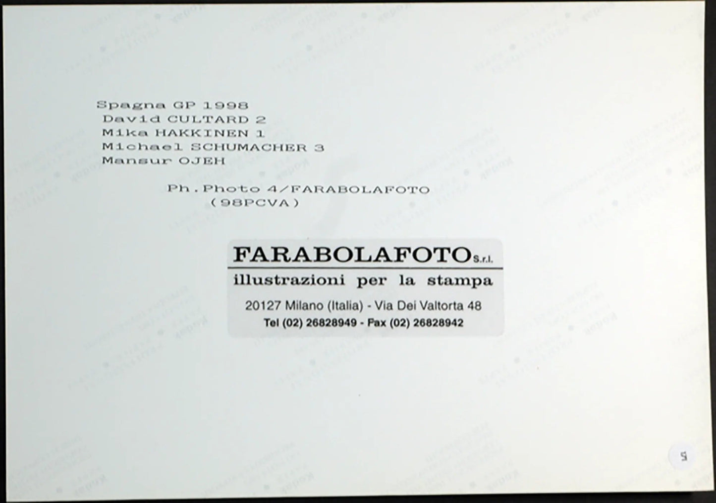 Formula 1 Gp Spagna 1998 Podio Ft 171 - Stampa 24x18 cm - Farabola Stampa digitale