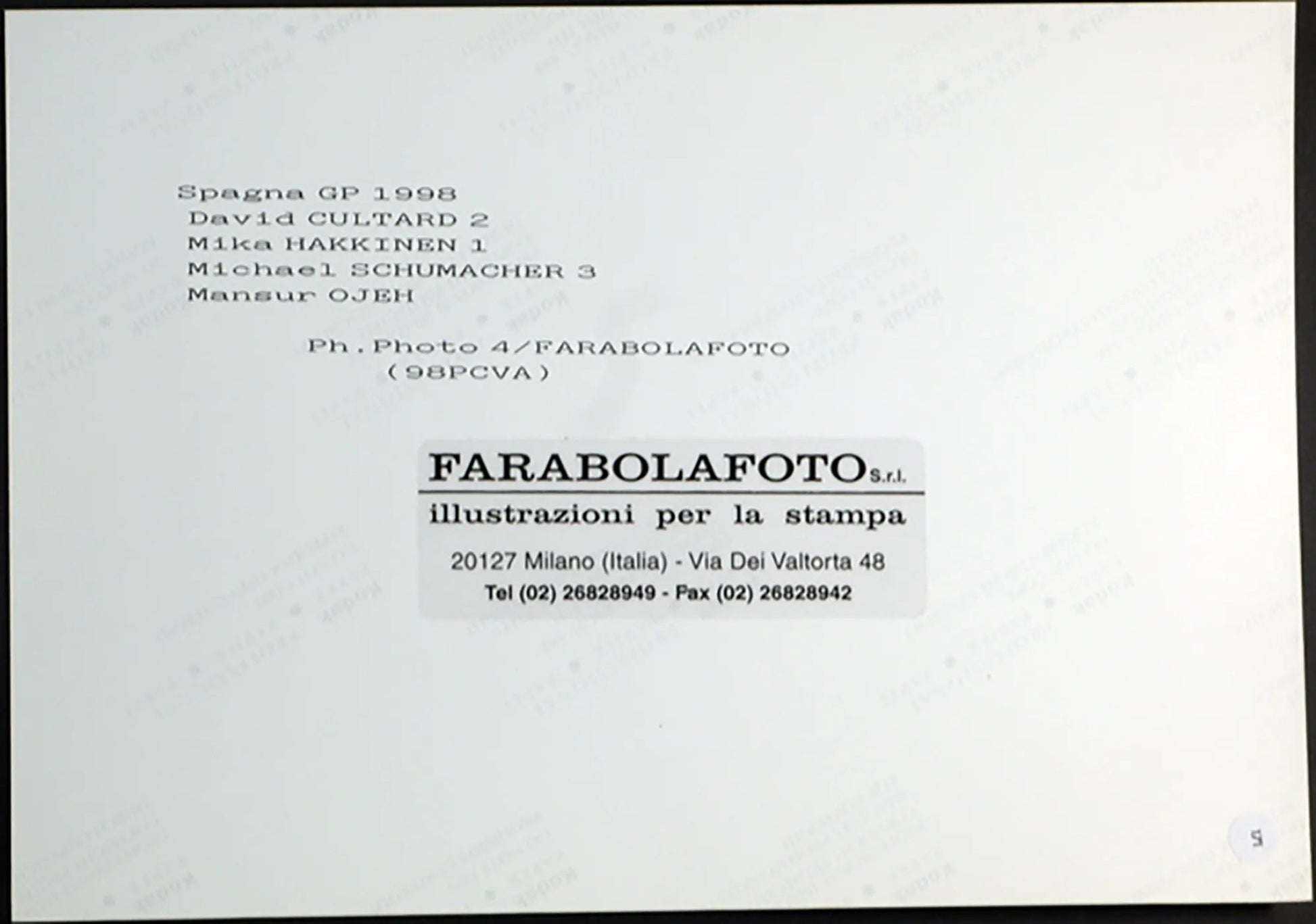 Formula 1 Gp Spagna 1998 Podio Ft 171 - Stampa 24x18 cm - Farabola Stampa digitale