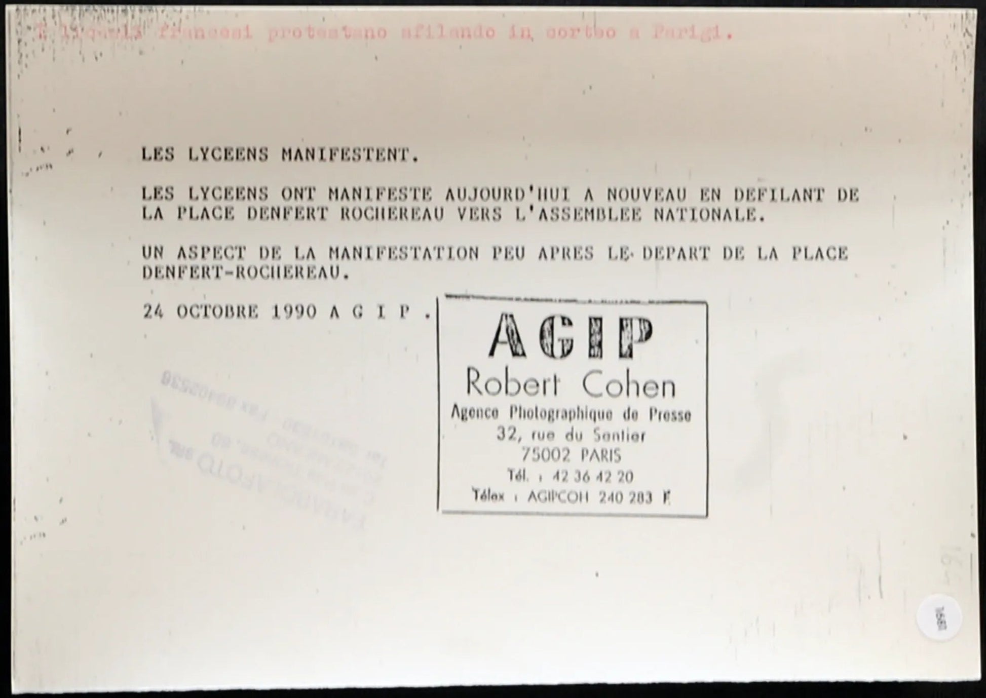 Francia Proteste studenti 1990 Ft 1681 - Stampa 21x15 cm - Farabola Stampa ai sali d'argento