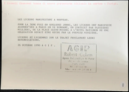 Francia Proteste studenti 1990 Ft 1684 - Stampa 21x15 cm - Farabola Stampa ai sali d'argento