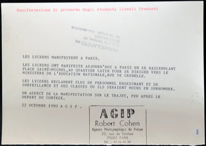 Francia Proteste studenti 1990 Ft 1692 - Stampa 21x15 cm - Farabola Stampa ai sali d'argento