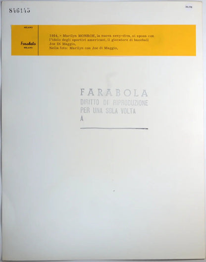 Matrimonio Monroe - Di Maggio Ft 34778 - Stampa 30x24 cm - Farabola Stampa ai sali d'argento