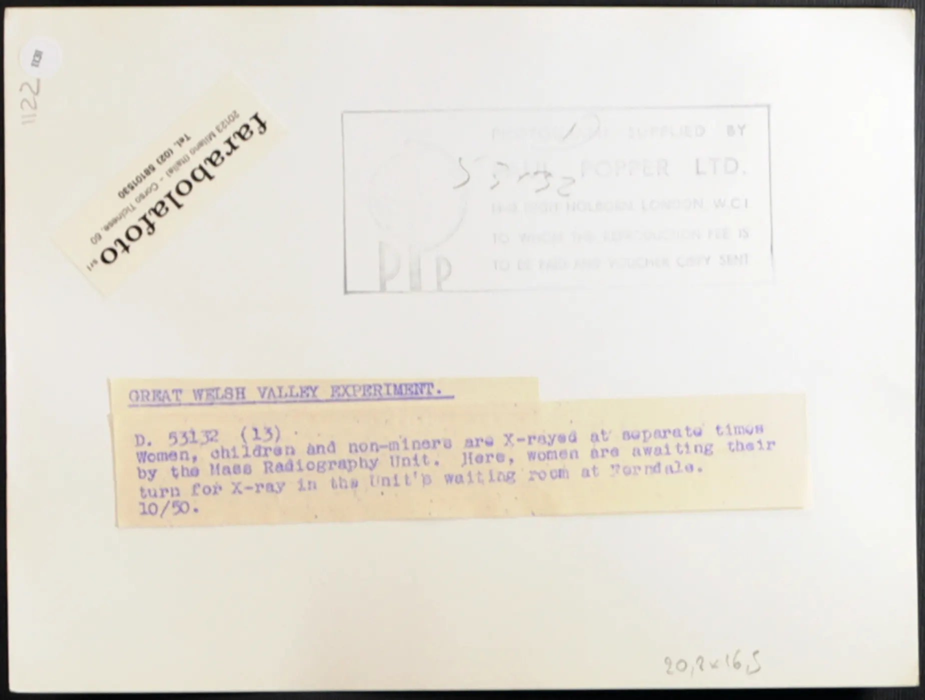 Sala attesa raggi X 1950 Ft 1131 - Stampa 20x15 cm - Farabola Stampa ai sali d'argento
