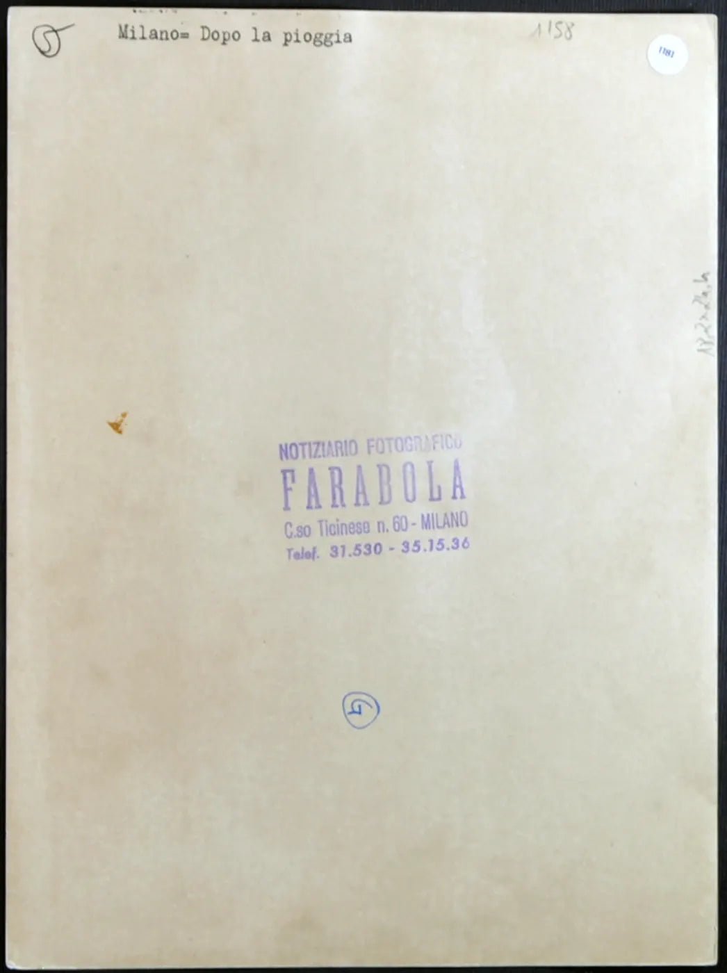 Milano dopo la pioggia anni 60 Ft 1181 - Stampa 24x18 cm - Farabola Stampa ai sali d'argento