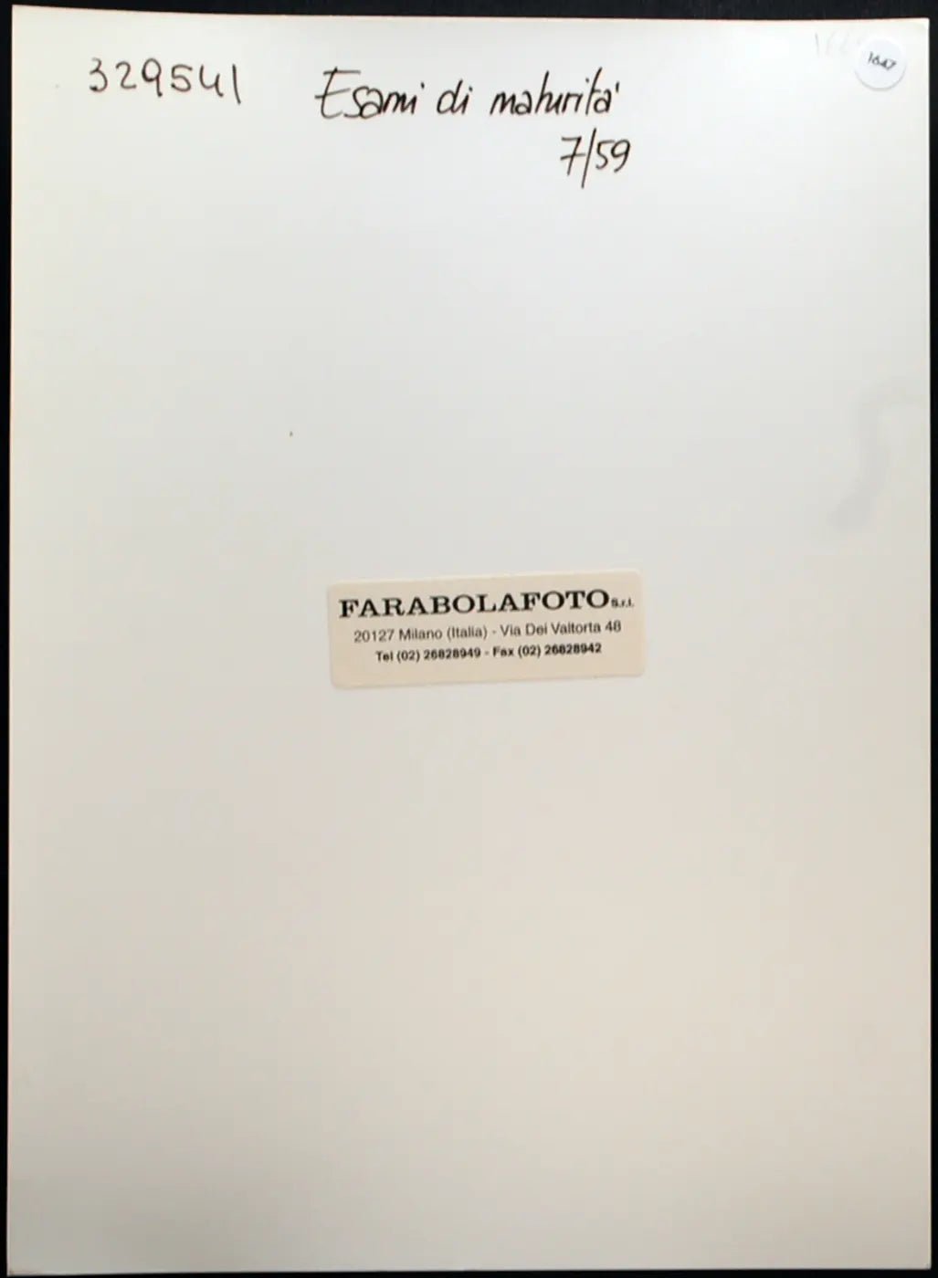 Esami di maturità Milano 1959 Ft 1647 - Stampa 24x18 cm - Farabola Stampa ai sali d'argento