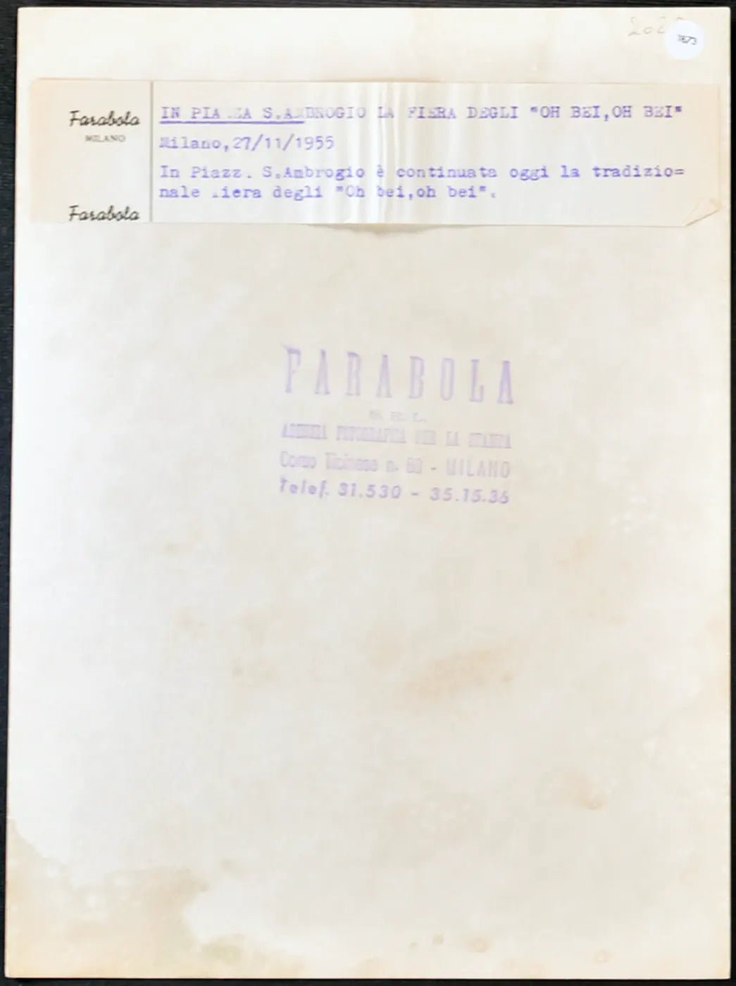 Fiera degli Oh bei, oh bei Milano 1955 Ft 1873 - Stampa 24x18 cm - Farabola Stampa ai sali d'argento