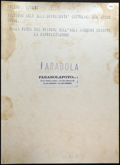 Incontro Università Cattolica Milano 1961 Ft 1644 - Stampa 24x18 cm - Farabola Stampa ai sali d'argento