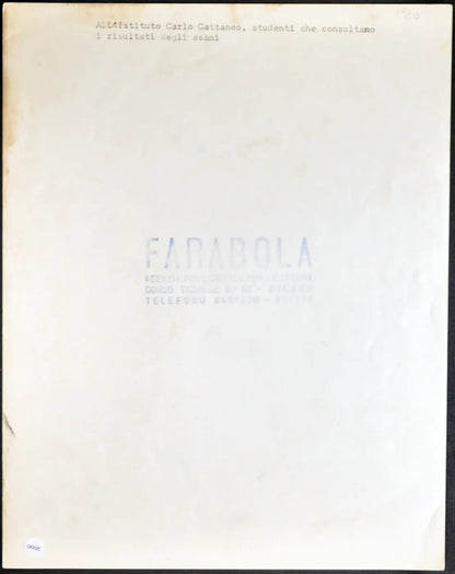 Istituto Cattaneo Studenti Milano anni 60 Ft 2000 - Stampa 21x27 cm - Farabola Stampa ai sali d'argento