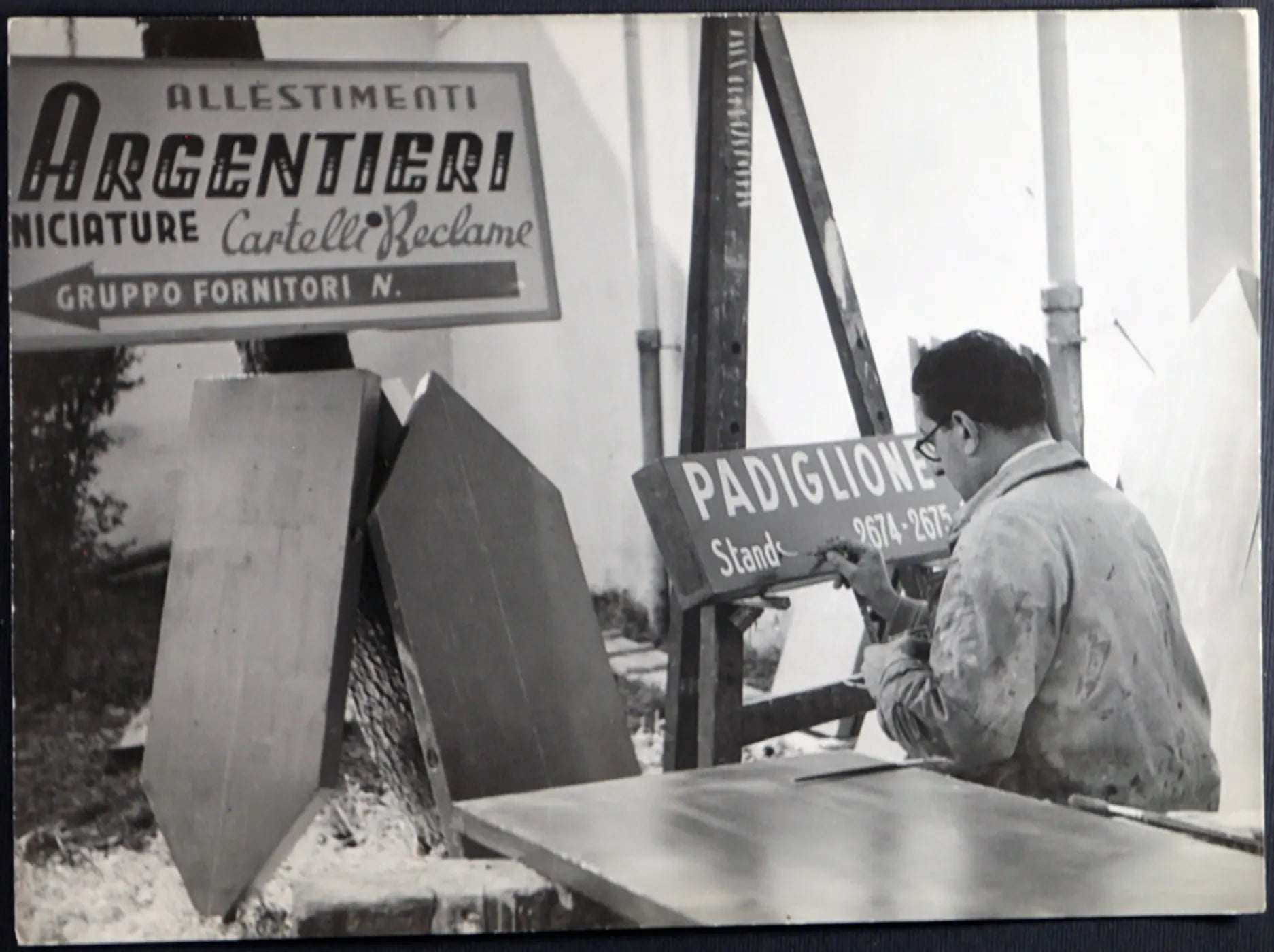 Lavori alla Fiera Milano 1948 Ft 1221 - Stampa 24x18 cm - Farabola Stampa ai sali d'argento