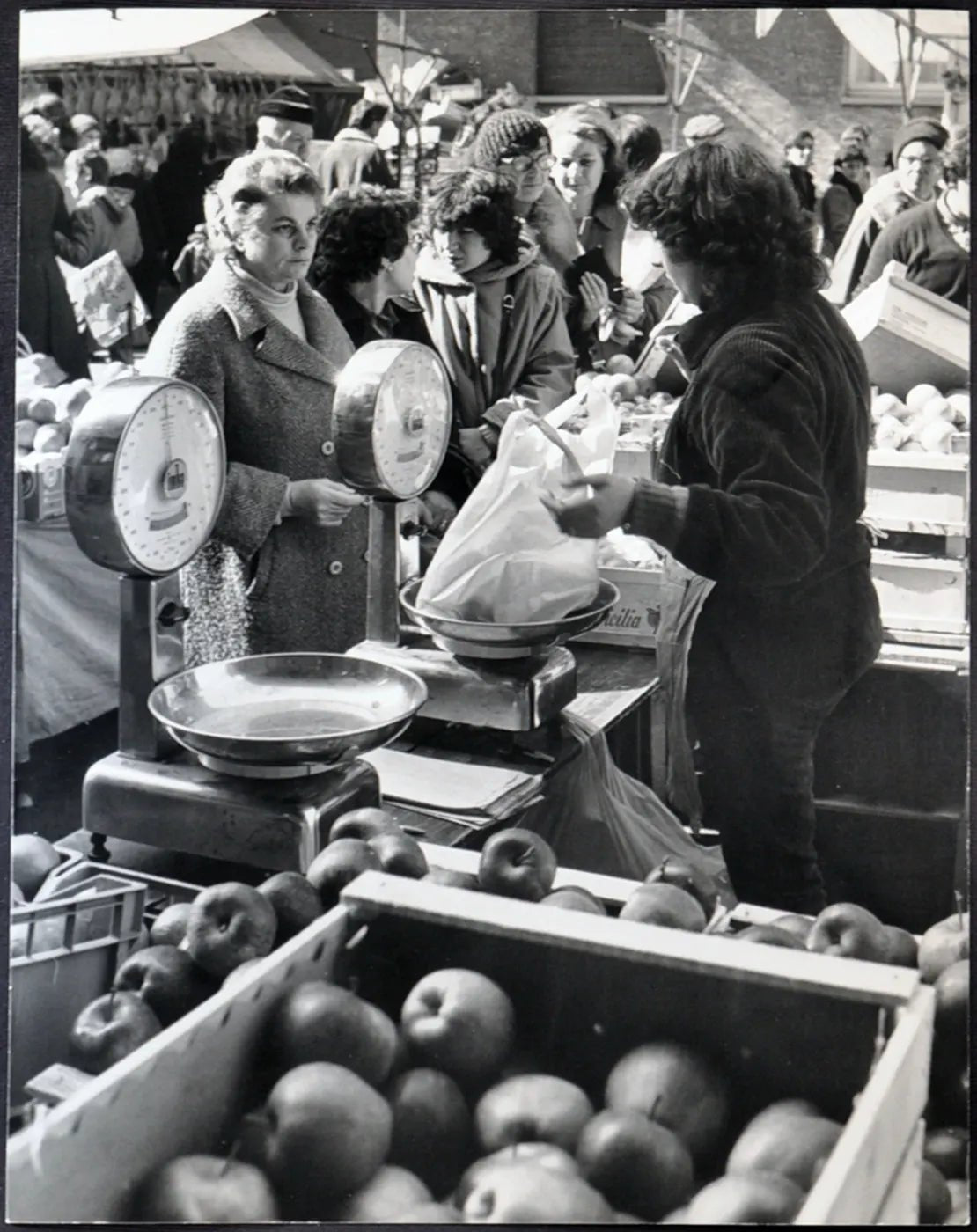 Mercato di viale Papiniano Milano 1982 Ft 1952 - Stampa 21x27 cm - Farabola Stampa ai sali d'argento