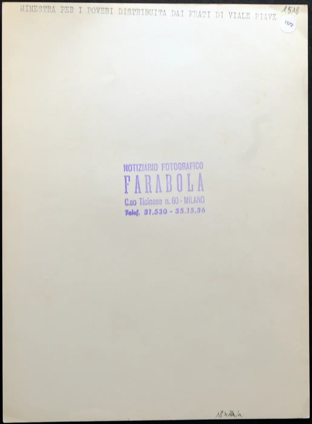 Minestra per i poveri Milano anni 50 Ft 1572 - Stampa 24x18 cm - Farabola Stampa ai sali d'argento