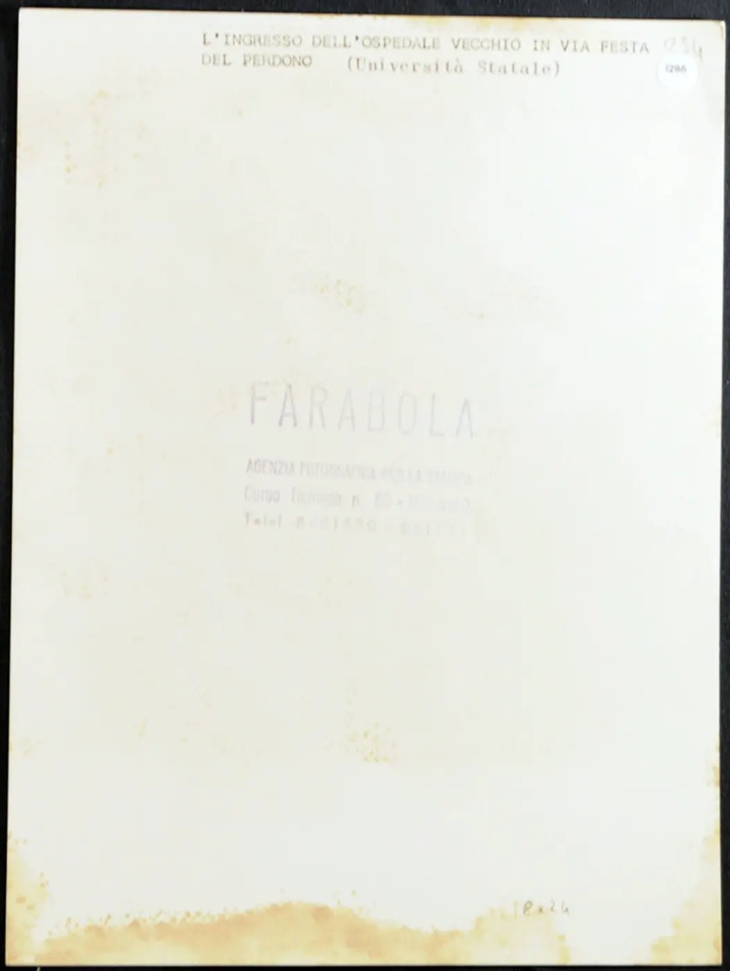 Ospedale Vecchio Milano anni 60 Ft 1286 - Stampa 24x18 cm - Farabola Stampa ai sali d'argento