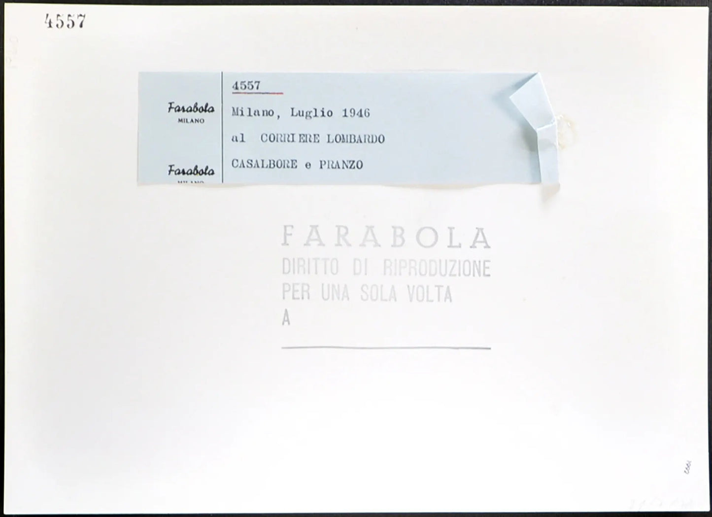 Milano Redazione Corriere Lombardo 1946 Ft 1992 - Stampa 21x27 cm - Farabola Stampa ai sali d'argento