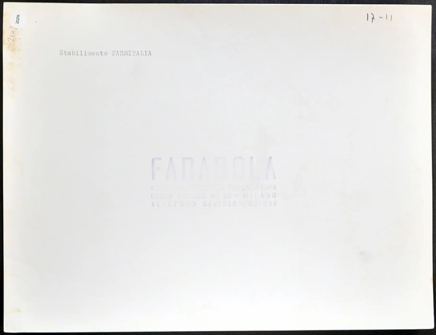 Stabilimento Farmitalia Milano anni 60 Ft 2076 - Stampa 21x27 cm - Farabola Stampa ai sali d'argento