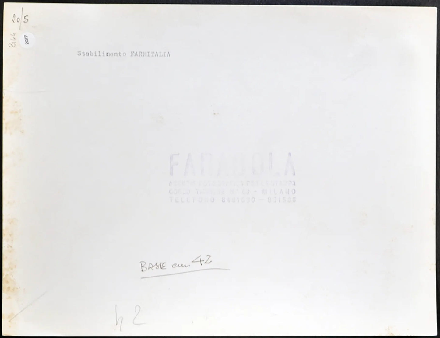 Stabilimento Farmitalia Milano anni 60 Ft 2077 - Stampa 21x27 cm - Farabola Stampa ai sali d'argento