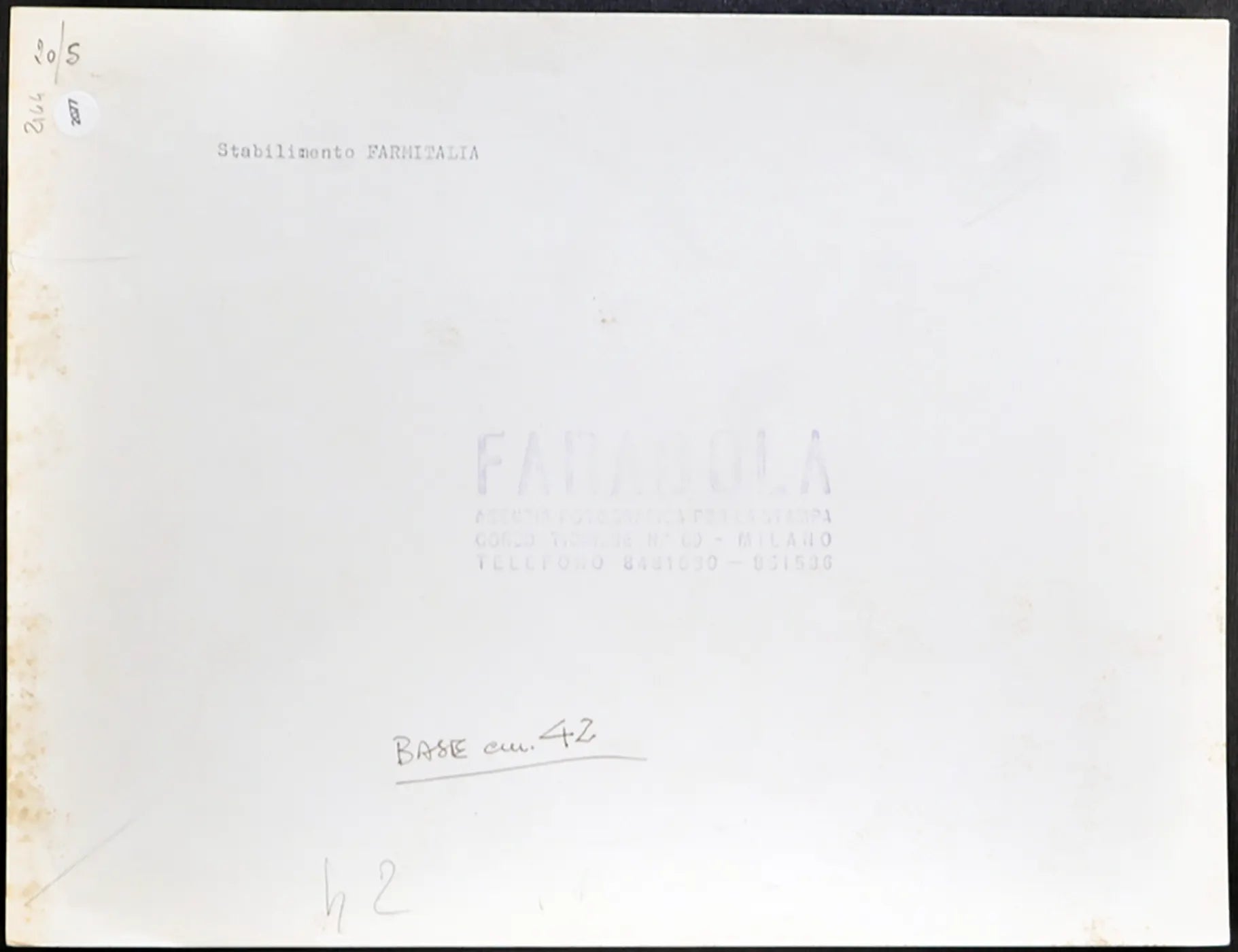 Stabilimento Farmitalia Milano anni 60 Ft 2077 - Stampa 21x27 cm - Farabola Stampa ai sali d'argento