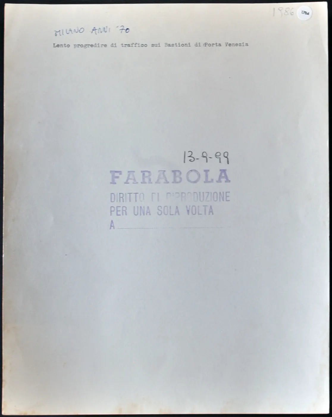 Traffico a Porta Venezia Milano anni 70 Ft 1784 - Stampa 21x27 cm - Farabola Stampa ai sali d'argento