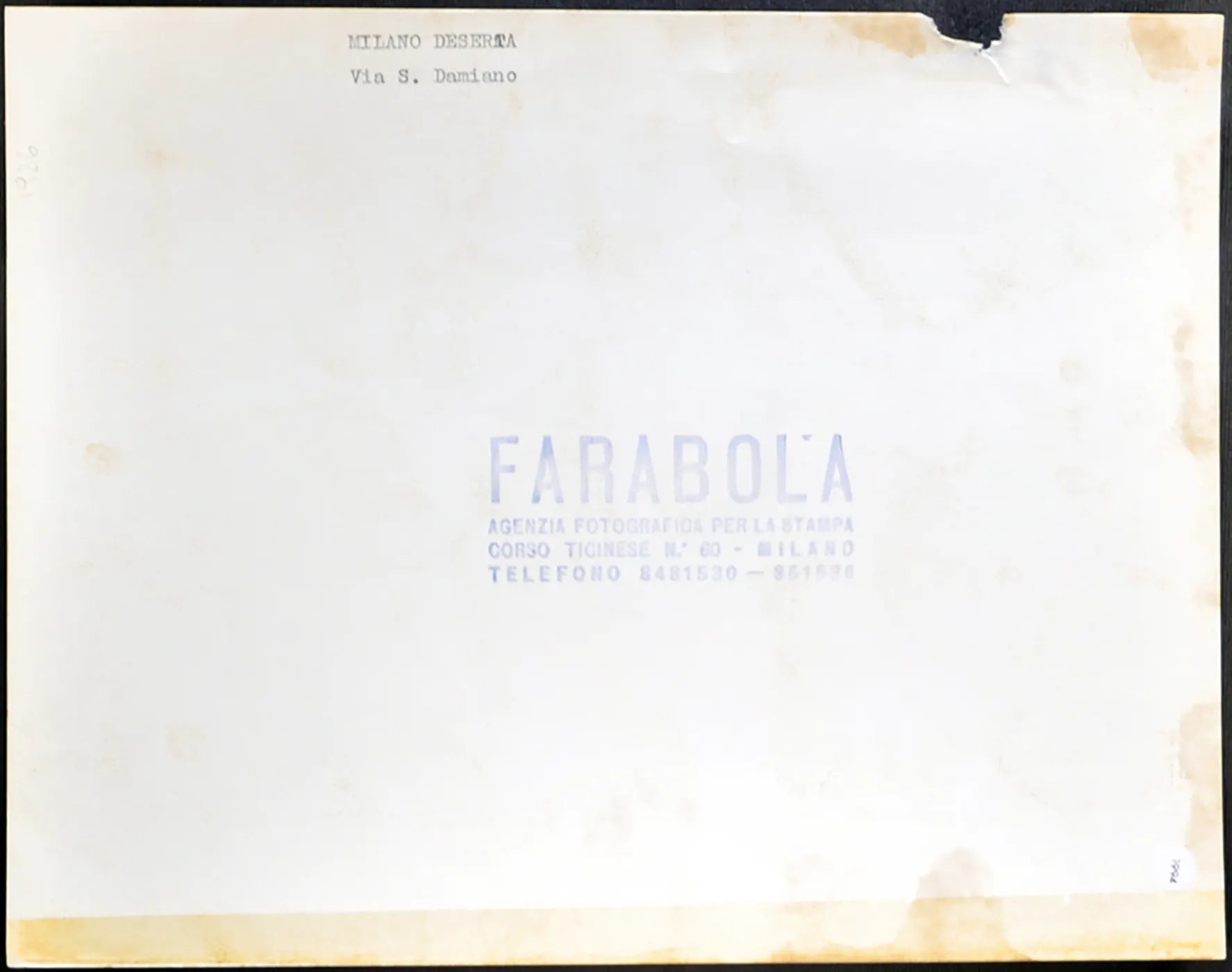 Via San Damiano Milano anni 60 Ft 1994 - Stampa 21x27 cm - Farabola Stampa ai sali d'argento