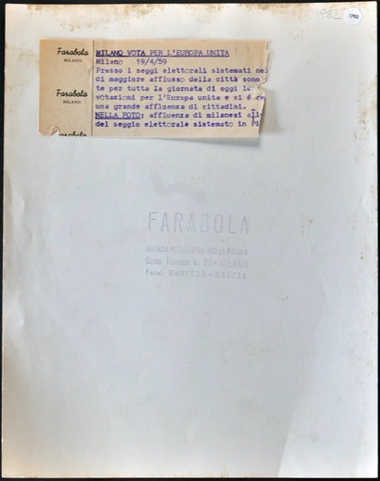 Votazioni per Europa Unita Milano 1959 Ft 1782 - Stampa 21x27 cm - Farabola Stampa ai sali d'argento