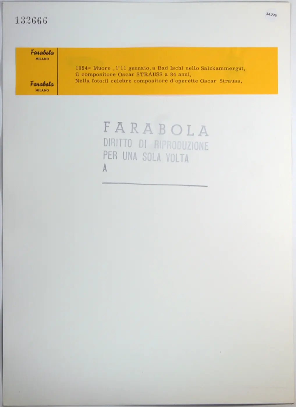 Il compositore Oscar Strauss Ft 34776 - Stampa 30x24 cm - Farabola Stampa ai sali d'argento