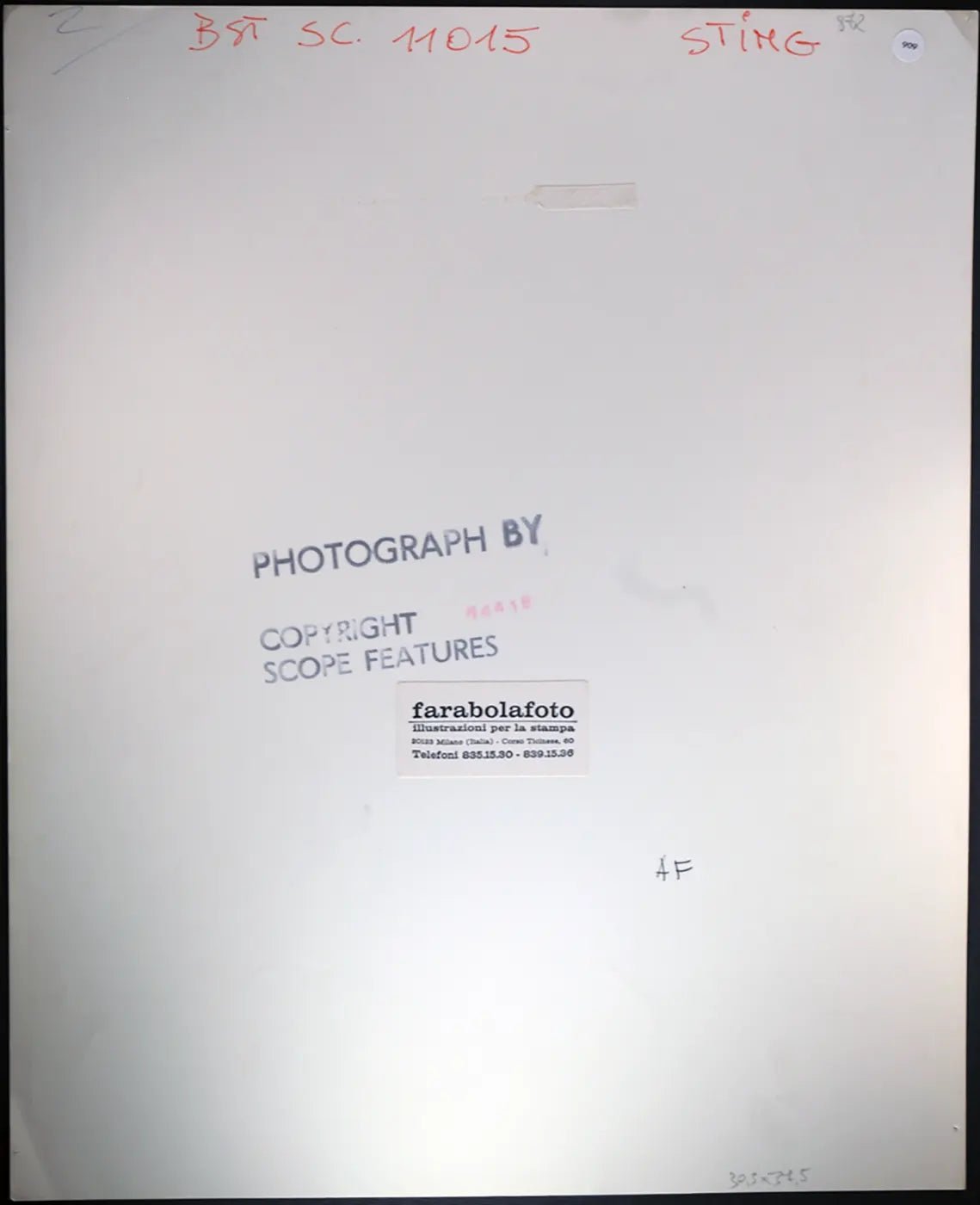 Sting anni 80 Ft 909 - Stampa 27x37 cm - Farabola Stampa ai sali d'argento